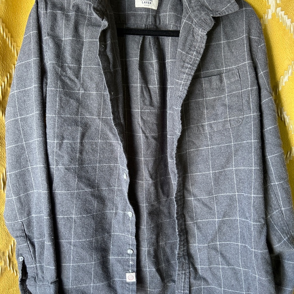 Marine Layer Medium Gray Checkered Men's shirt